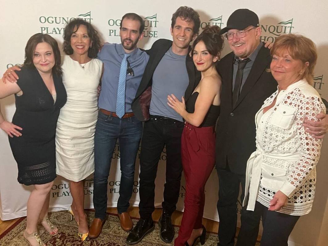 Danielle Lewis, far left, and Sam Lewis, far right, are shown with the cast of "The Nutty Profe ...