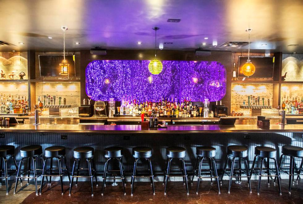 The chromatic fluid bubble wall on Wednesday, Aug 2, 2017, at Corduroy, in Las Vegas. Benjamin ...