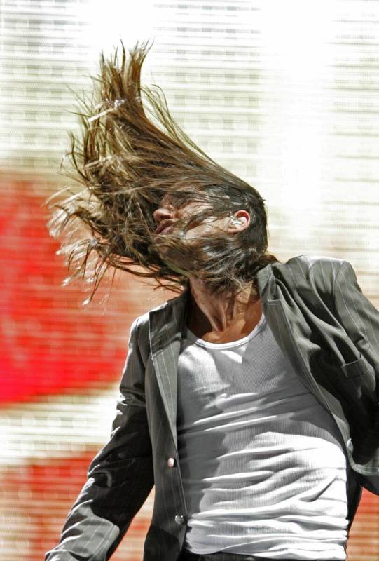 LOCAL--Anthony Kiedis of the Red Hot Chili Peppers performs during a concert in Las Vegas Satur ...