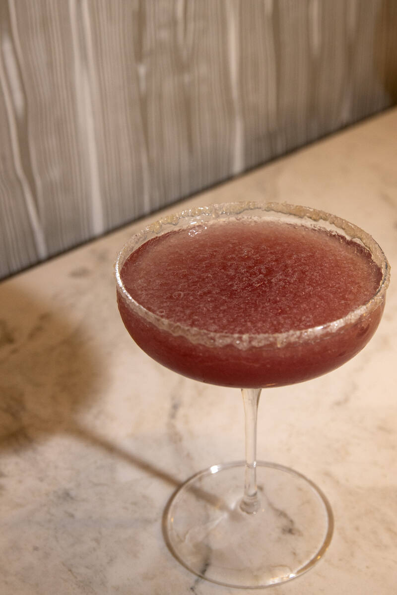 The frozen pomegranate Martha-rita at Martha Stewart’s new restaurant, The Bedford, in P ...