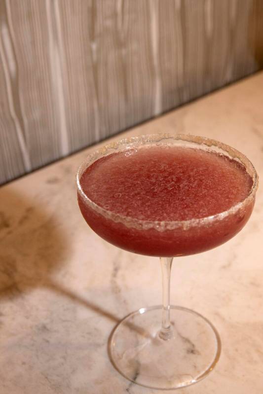 The frozen pomegranate Martha-rita at Martha Stewart’s new restaurant, The Bedford, in P ...