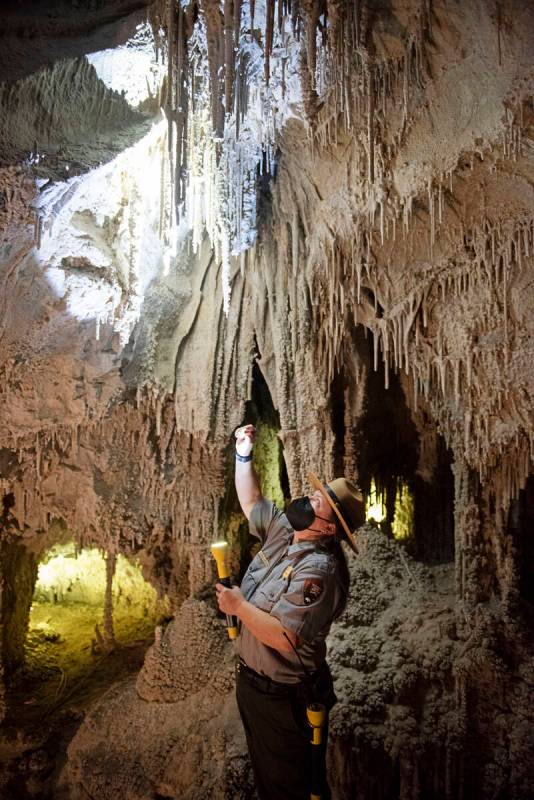 Great Basin National Park Chief of Interpretation, Nichole Andler, gives a tour of Lehman Caves ...