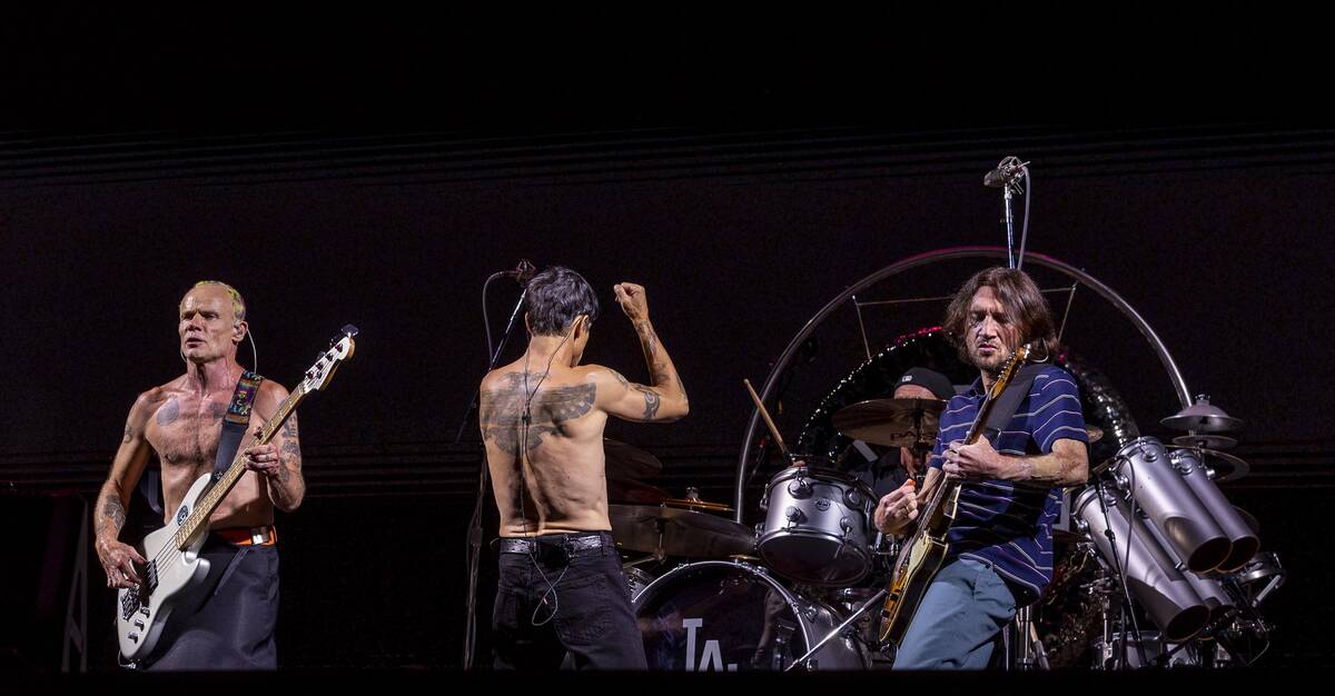 (From left) Bassist Flea, lead singer Anthony Kiedis, drummer Chad Smith and lead guitar John F ...