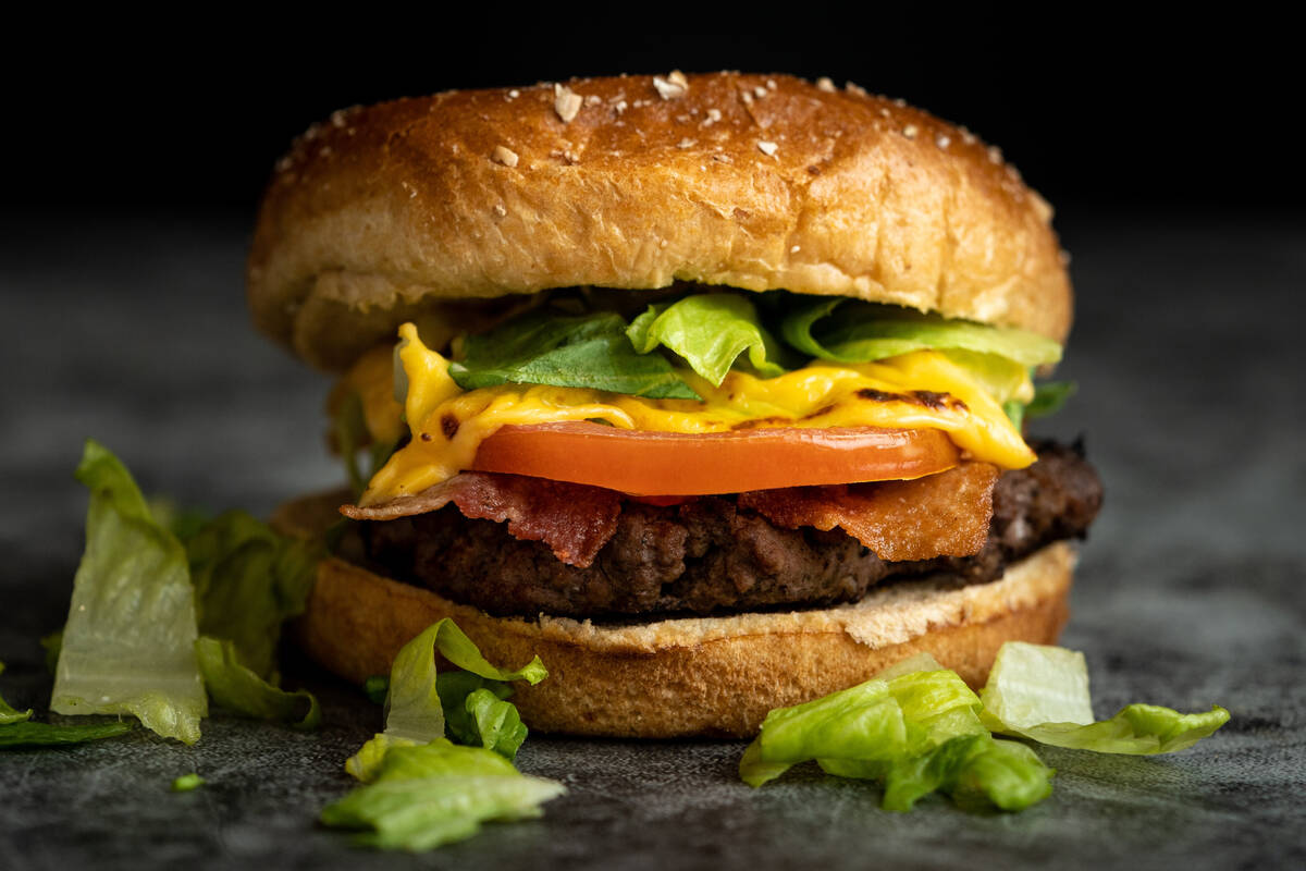 A Clean Eatz burger with turkey bacon from Clean Eatz. (Clean Eatz)