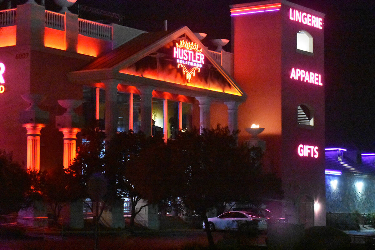 The exterior of Larry Flynt's Hustler Club is shown on Feb. 11, 2021. The club is hosting an au ...