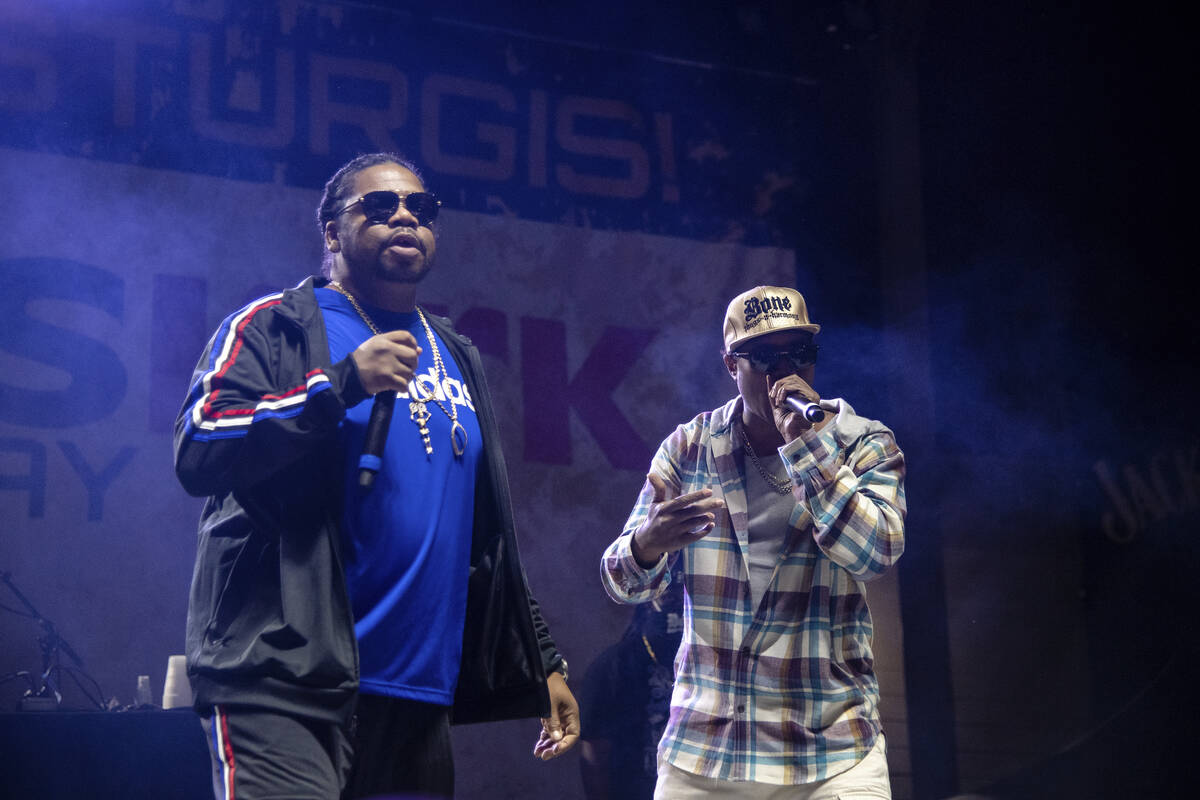 Layzie Bone, left, and Wish Bone of Bone Thugs n Harmony perform at the Iron Horse Saloon durin ...