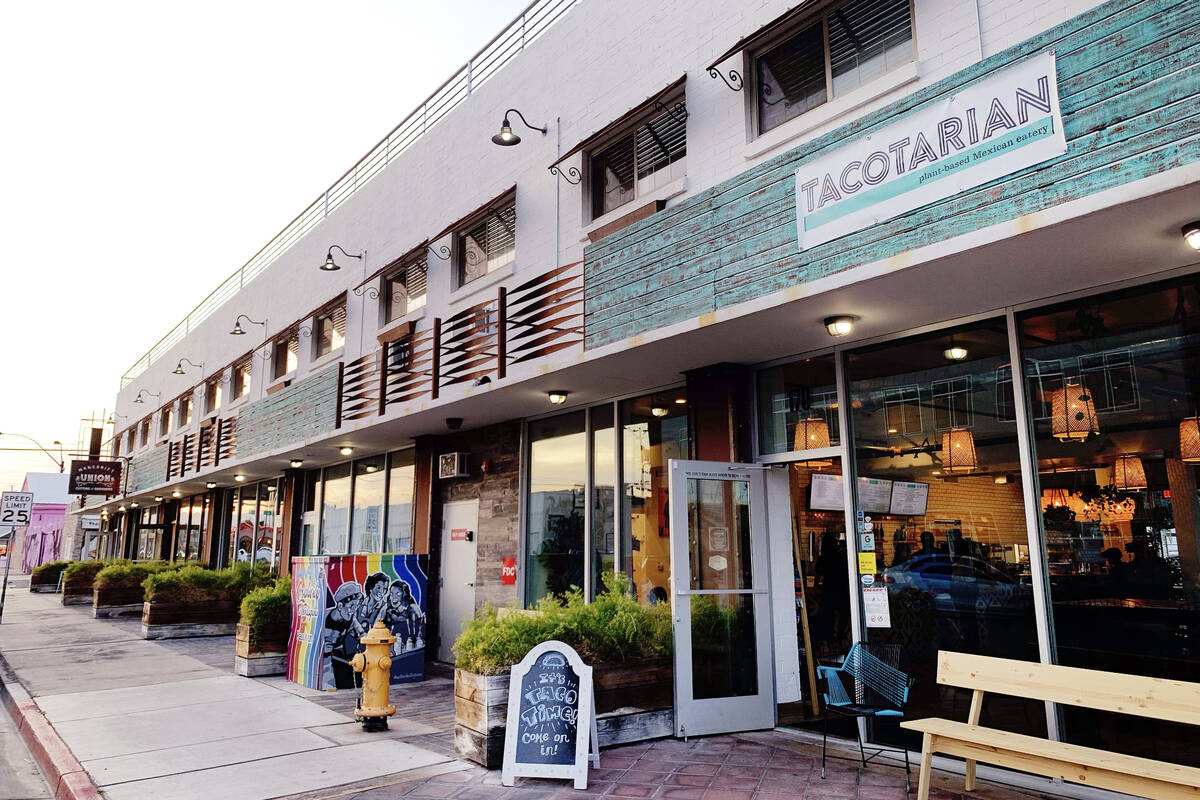 Tacotarian's doors are open for business in the Arts District in Las Vegas on Thursday, March 5 ...