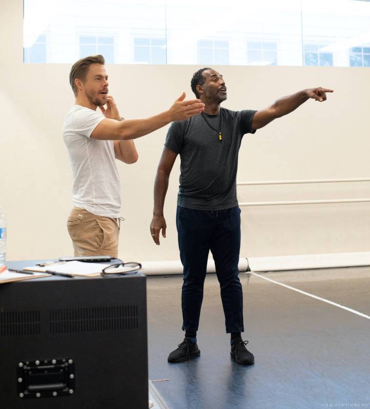 Dance great ant Venetian headliner Derek Hough works with instructor Don Bellamy at Nevada Ball ...