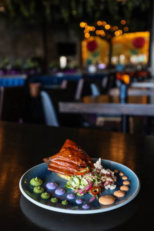 A truffle and butter-poached lobster quesadilla from La Neta Cocina y Lounge in Las Vegas, Wedn ...