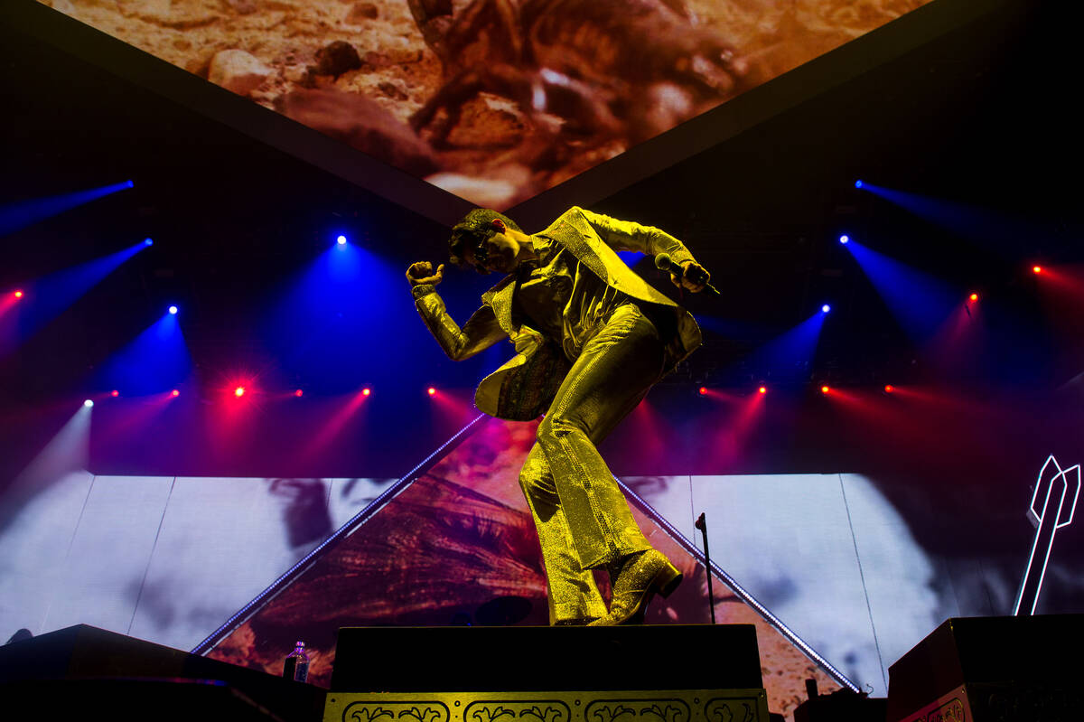 Brandon Flowers and The Killers perform Saturday, Feb. 3, 2018, at the MGM Grand Garden. (Rob Loud)