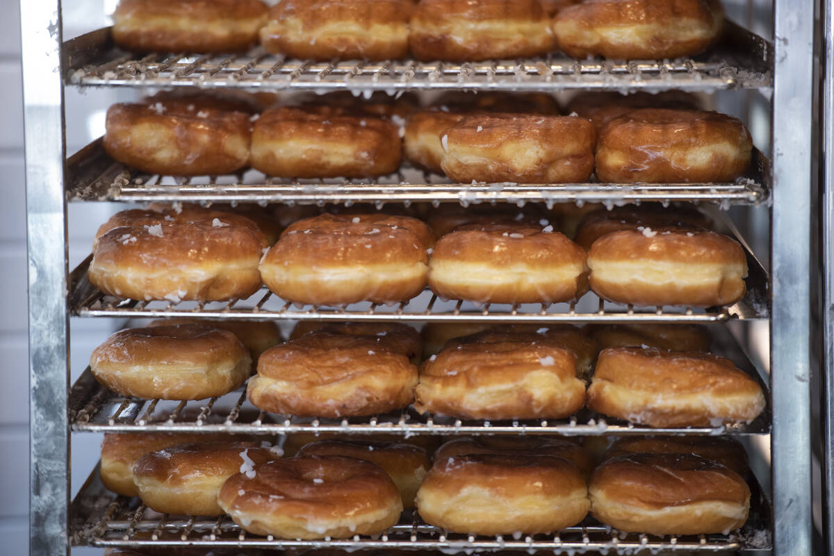 Randy's Donuts on South Rainbow Boulevard on Friday, Aug. 19, 2022, in Las Vegas. The shop, ori ...