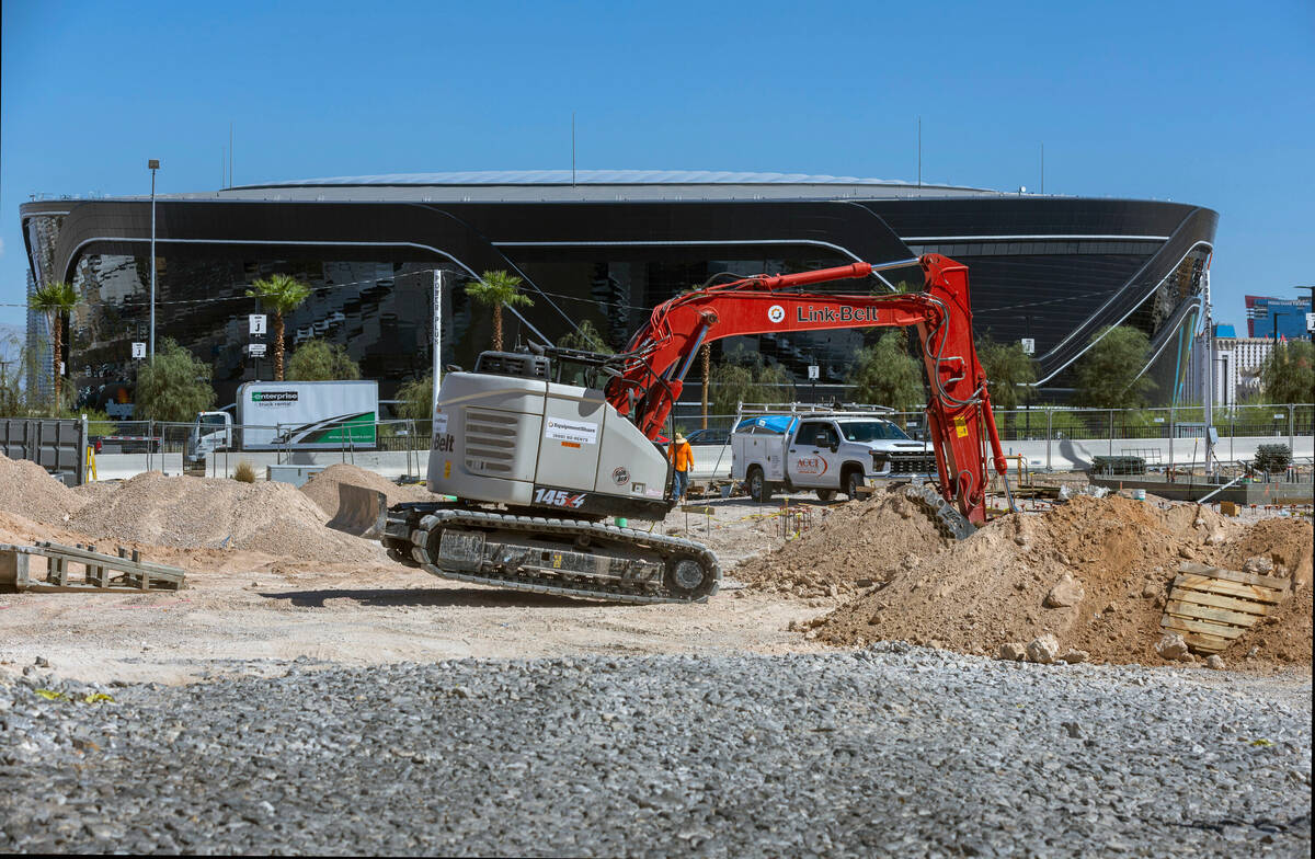 Construction begins on the site where an In-N-Out Burger is being built across from Allegiant S ...