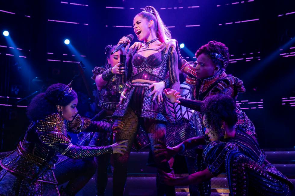 The cast of "Six" performs (Joan Marcus)