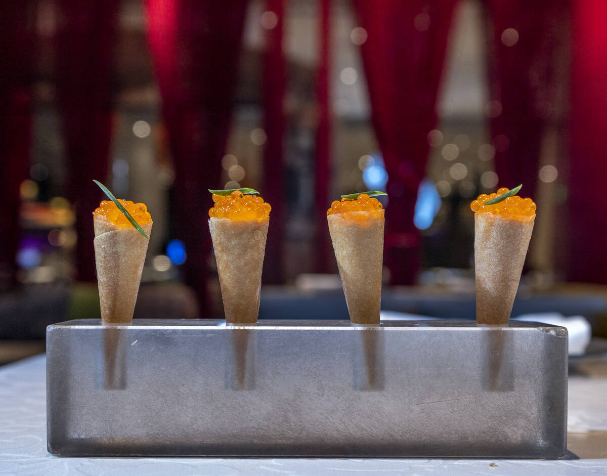 Cono salmón crudo created with the guidance of chef Stephanie Sandfrey of Jaleo in The Cos ...