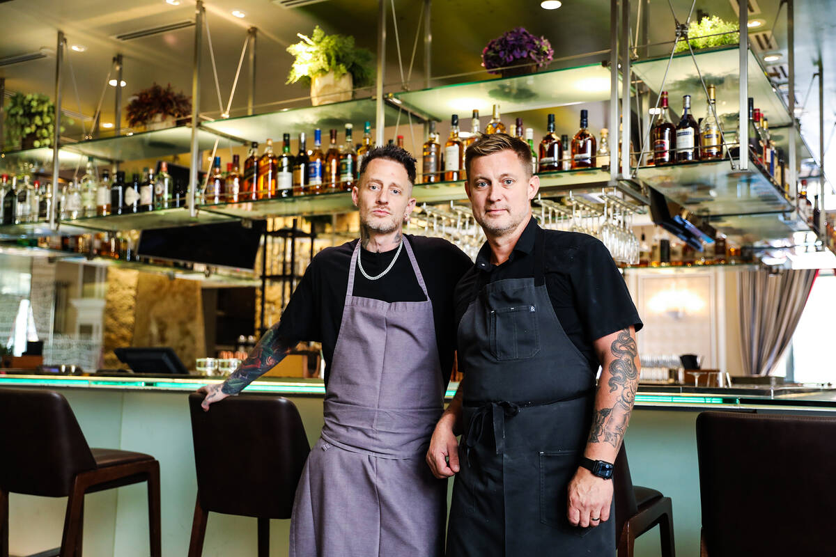 Top Chef stars Michael Voltaggio, left, and his brother Bryan Voltaggio, right, at Harvest rest ...