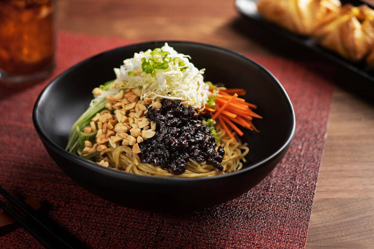 Noodles with fried pork sauce, a version of zha jiang mian, the Beijing classic, from the new C ...