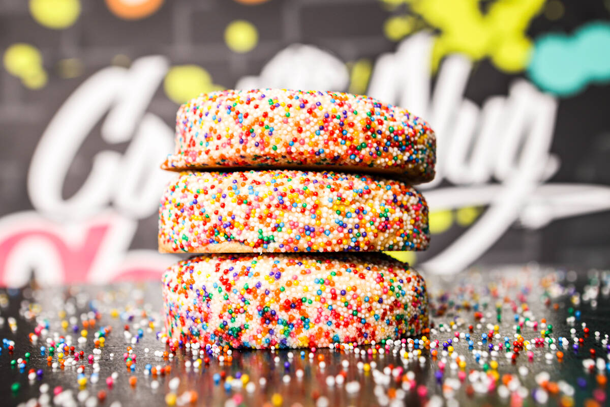 A Pixie Dust cookie from the new Cookie Plug store opening Sept. 10, 2022, on South Eastern Ave ...