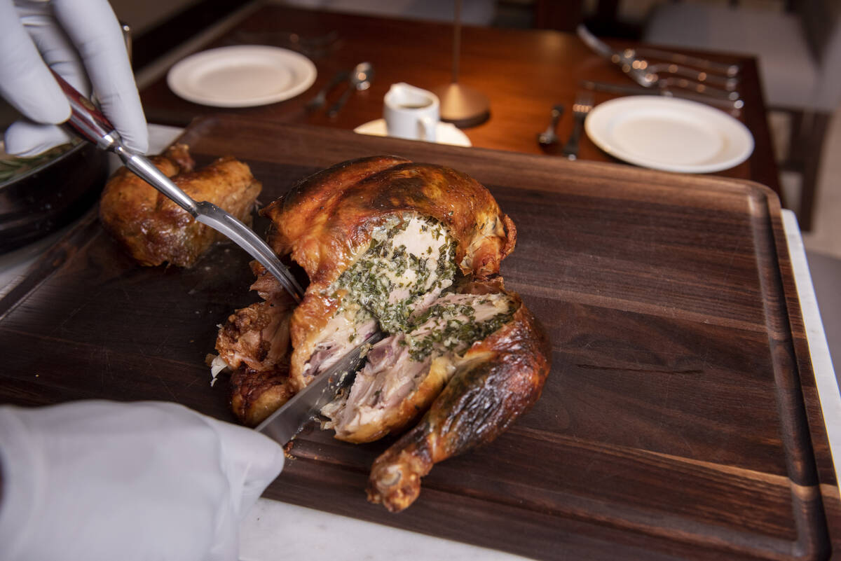 The whole roast chicken served at The Bedford by Martha Stewart inside Paris Las Vegas on Monda ...