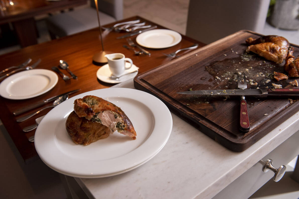 The whole roast chicken served at The Bedford by Martha Stewart inside Paris Las Vegas on Monda ...