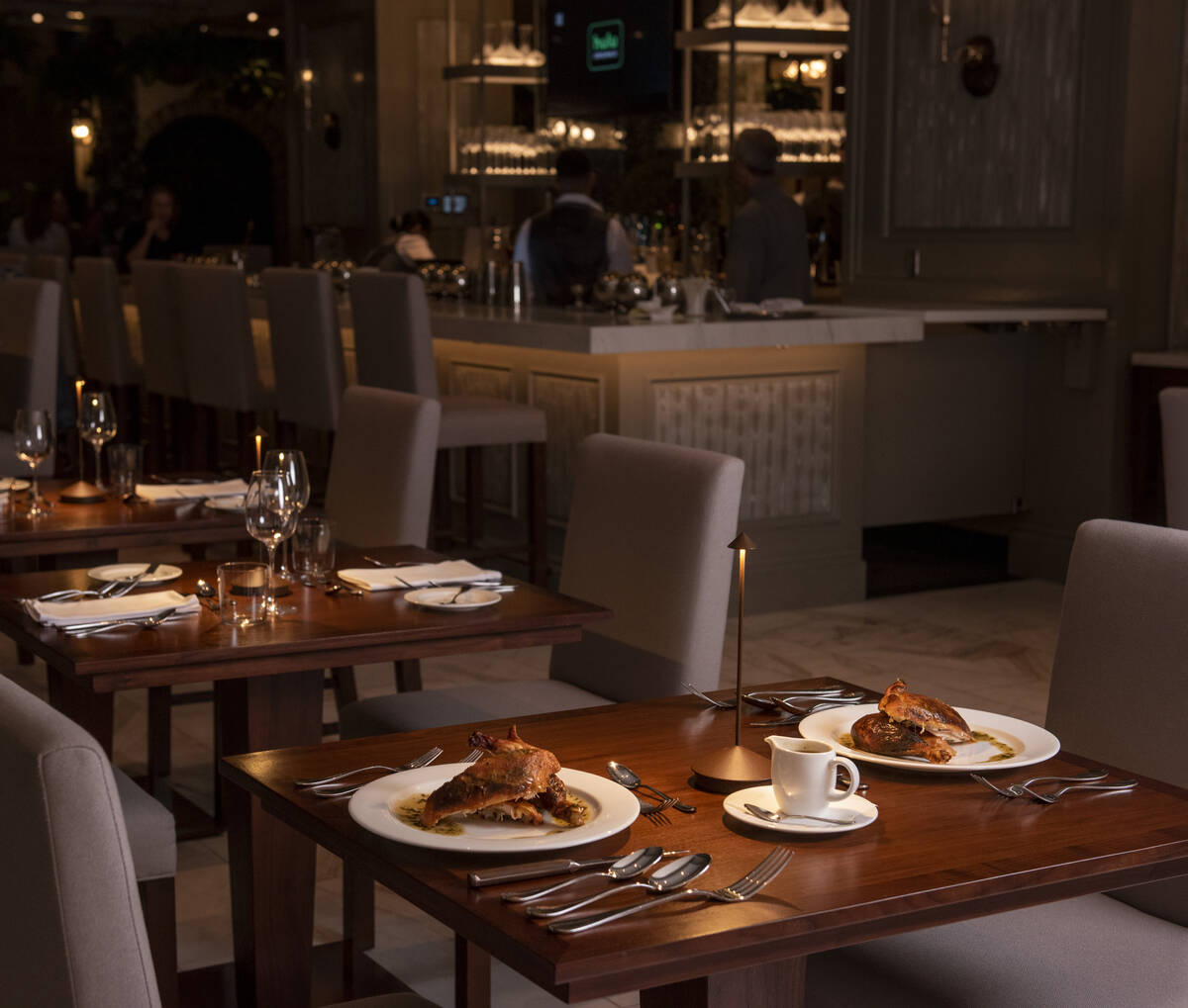 The whole roast chicken served at The Bedford by Martha Stewart inside Paris Las Vegas on Monda ...