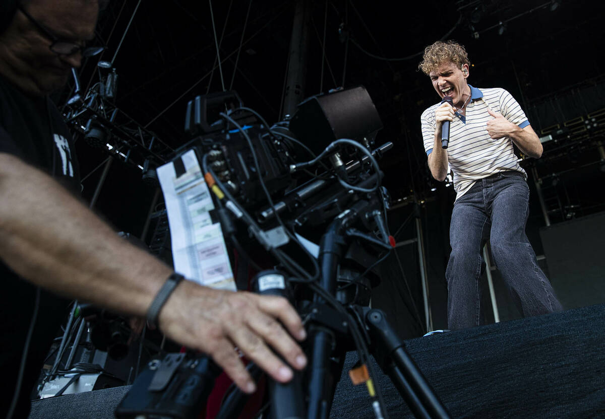 Chase Lawrence, of Coin, performs during the first day of the Life is Beautiful festival on Fri ...