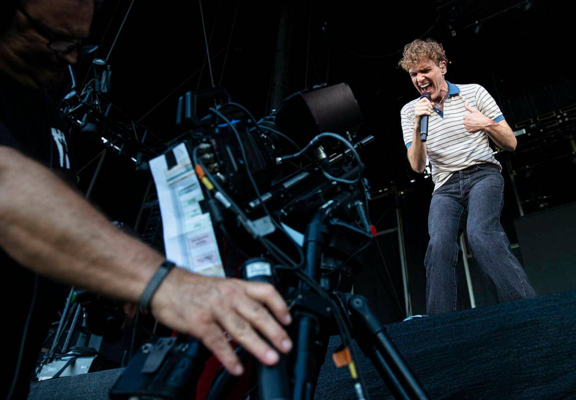 Chase Lawrence, of Coin, performs during the first day of the Life is Beautiful festival on Fri ...