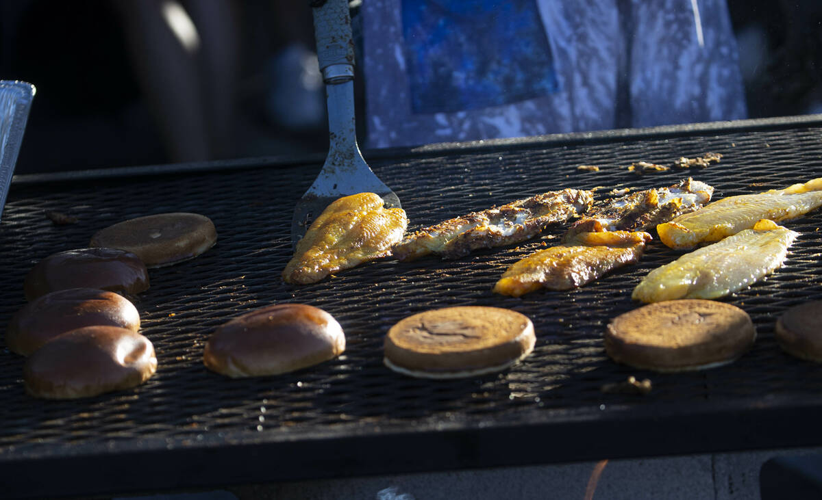 Food from Chef Justin Kingsley Hall is prepared as part of The Cookout during the first day of ...