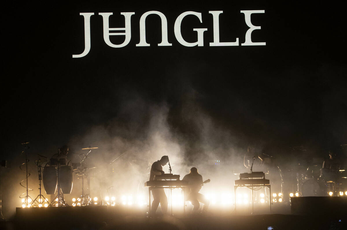 Jungle performs during the first day of the Life is Beautiful festival on Friday, Sept. 16, 202 ...