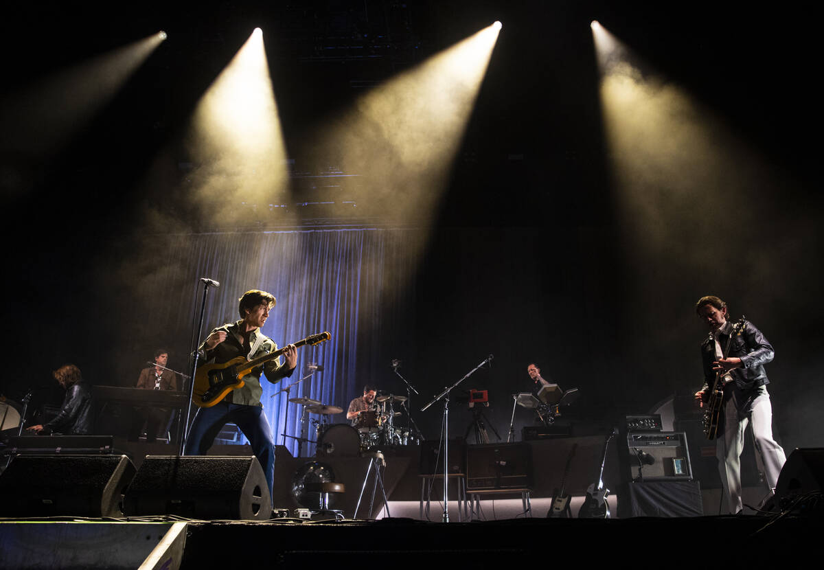The Arctic Monkeys perform during the first day of the Life is Beautiful festival on Friday, Se ...