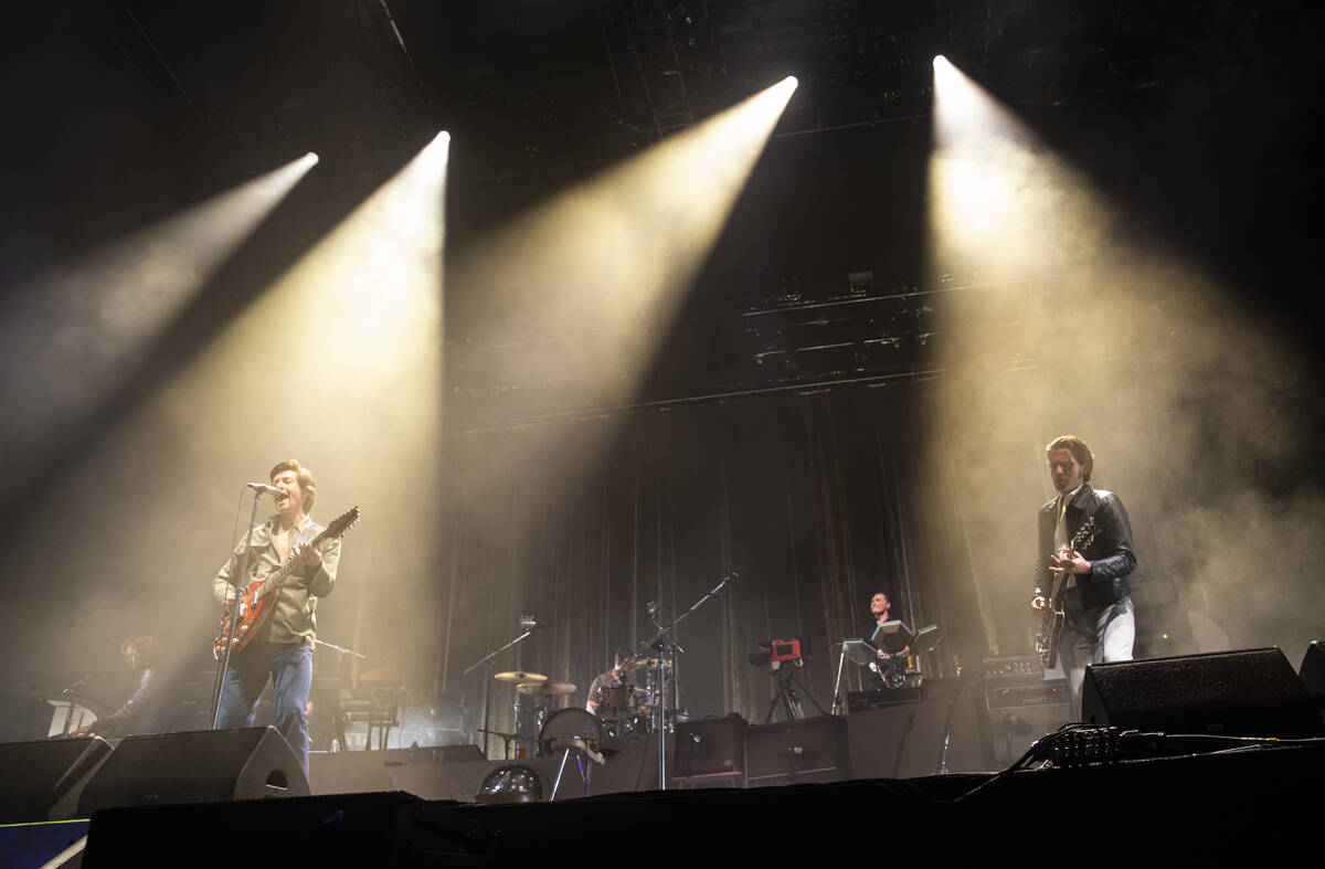 The Arctic Monkeys perform during the first day of the Life is Beautiful festival on Friday, Se ...