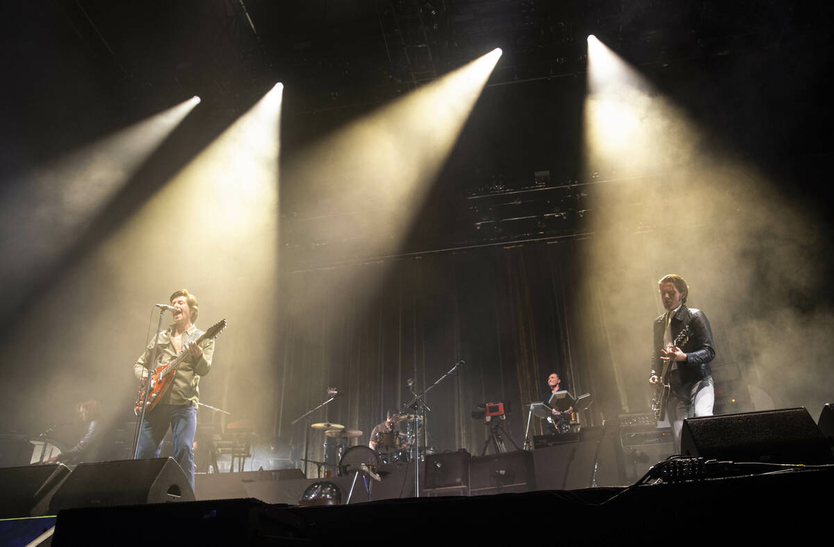 The Arctic Monkeys perform during the first day of the Life is Beautiful festival on Friday, Se ...
