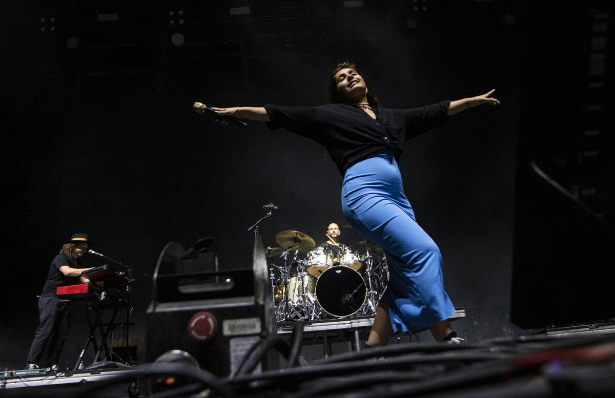 Alessia Cara performs during the Life is Beautiful festival on Saturday, Sept. 17, 2022, in dow ...