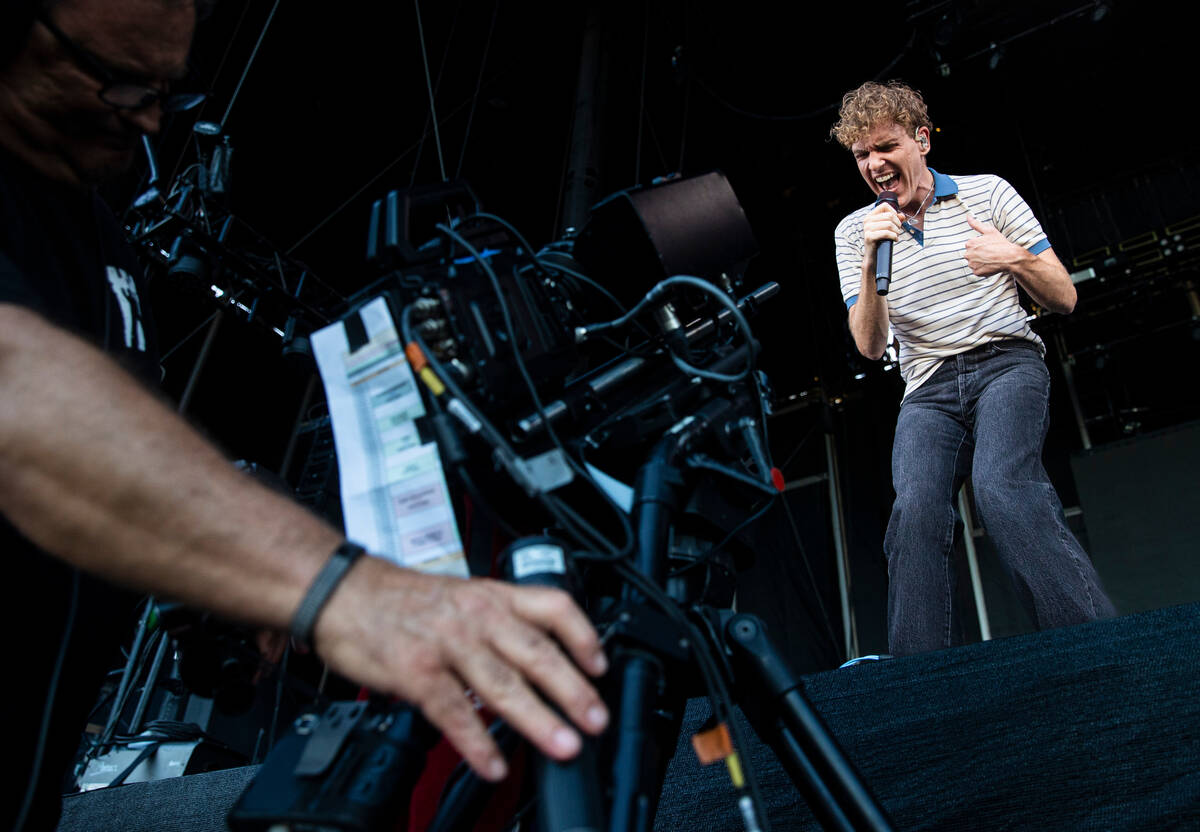 Chase Lawrence, of Coin, performs during the first day of the Life is Beautiful festival on Fri ...