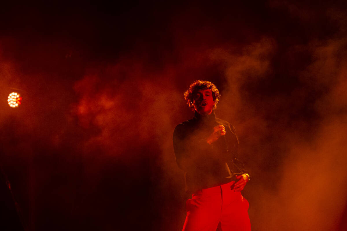 Jack Harlow performs during the Life is Beautiful festival on Sunday, Sept. 18, 2022, in downto ...