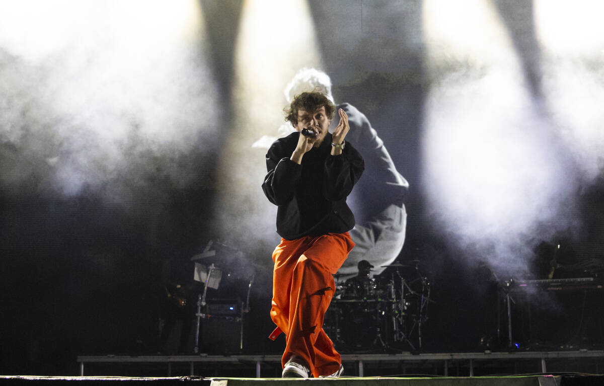 Jack Harlow performs during the Life is Beautiful festival on Sunday, Sept. 18, 2022, in downto ...