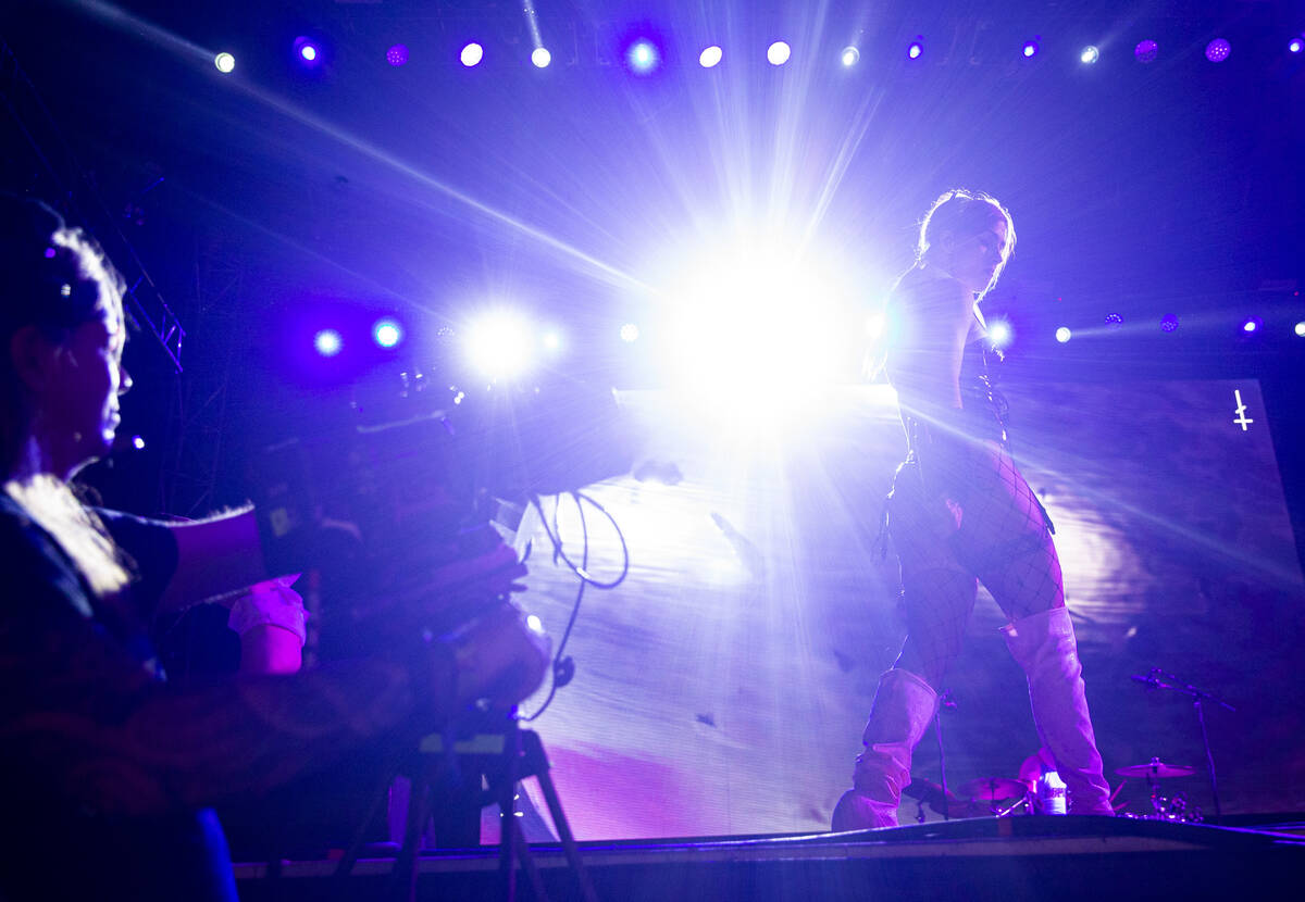 Nadezhda Tolokonnikova of Pussy Riot performs during the Life is Beautiful festival on Sunday, ...