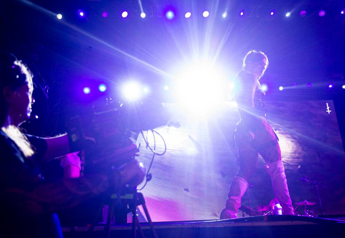 Nadezhda Tolokonnikova of Pussy Riot performs during the Life is Beautiful festival on Sunday, ...