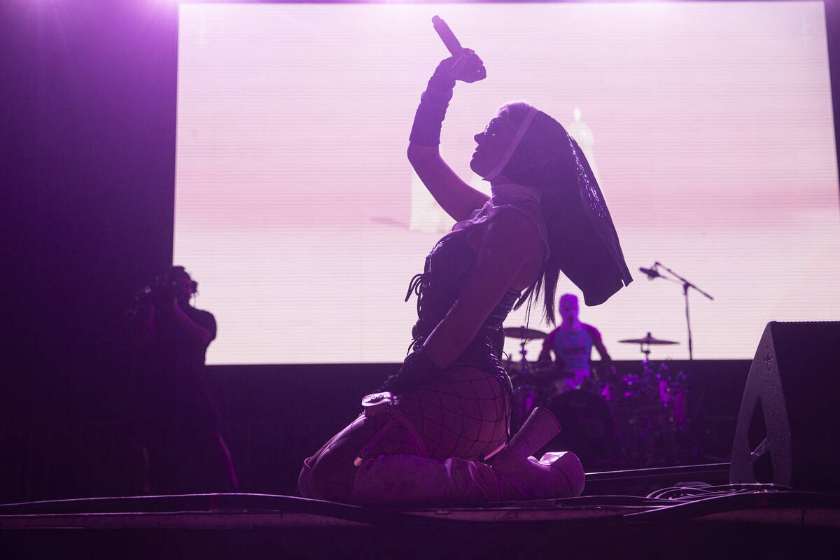 Nadezhda Tolokonnikova of Pussy Riot performs during the Life is Beautiful festival on Sunday, ...