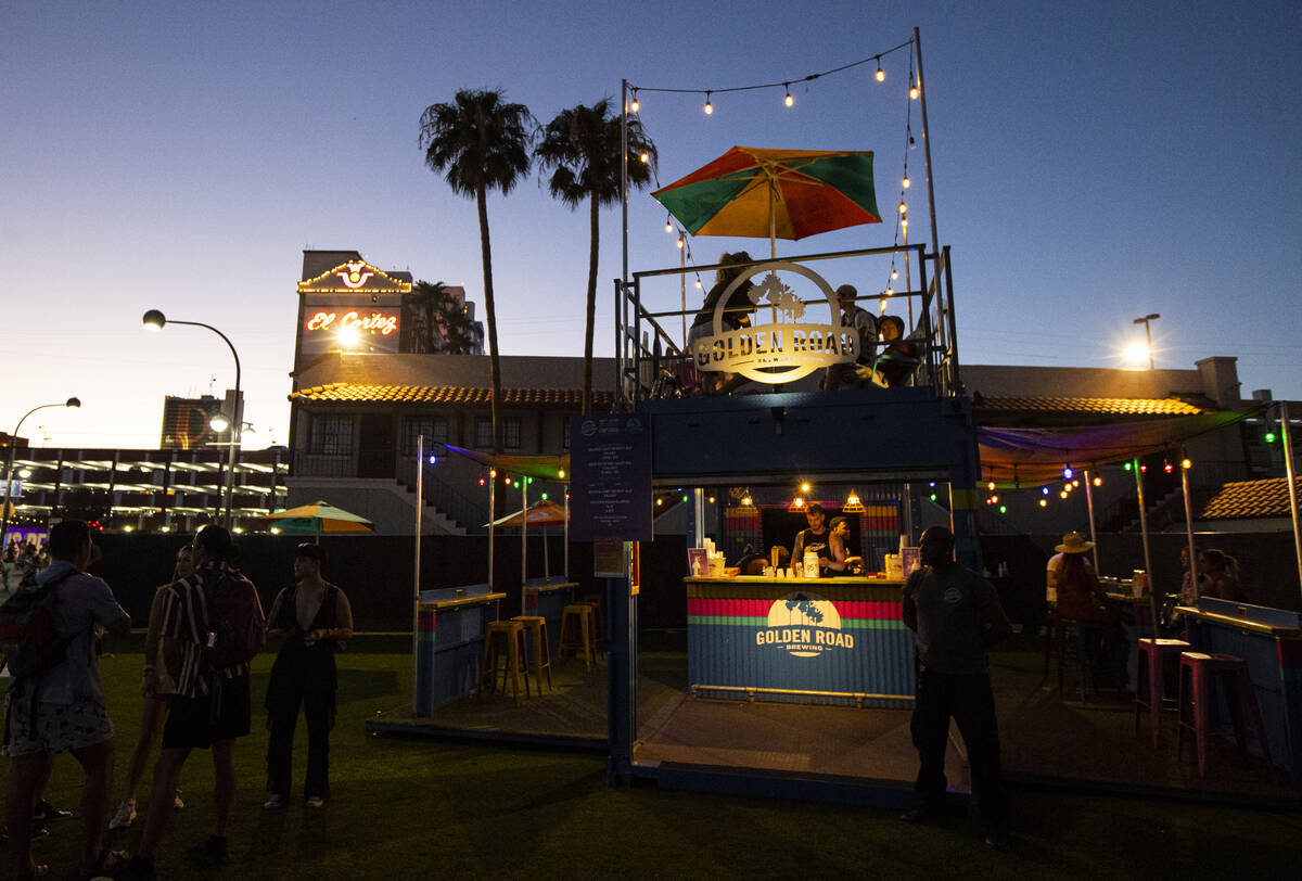 The Golden Road brewing area is seen during the Life is Beautiful festival on Sunday, Sept. 18, ...