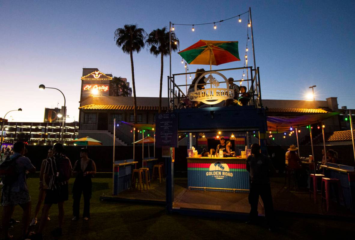 The Golden Road brewing area is seen during the Life is Beautiful festival on Sunday, Sept. 18, ...