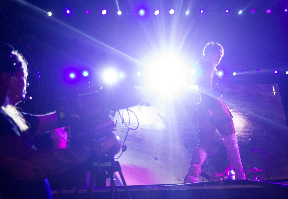 Nadezhda Tolokonnikova of Pussy Riot performs during the Life is Beautiful festival on Sunday, ...
