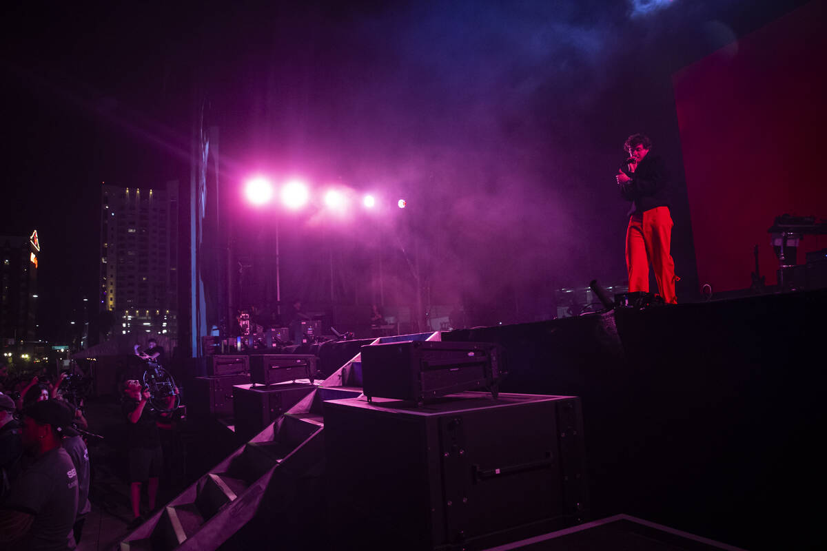 Jack Harlow performs during the Life is Beautiful festival on Sunday, Sept. 18, 2022, in downto ...