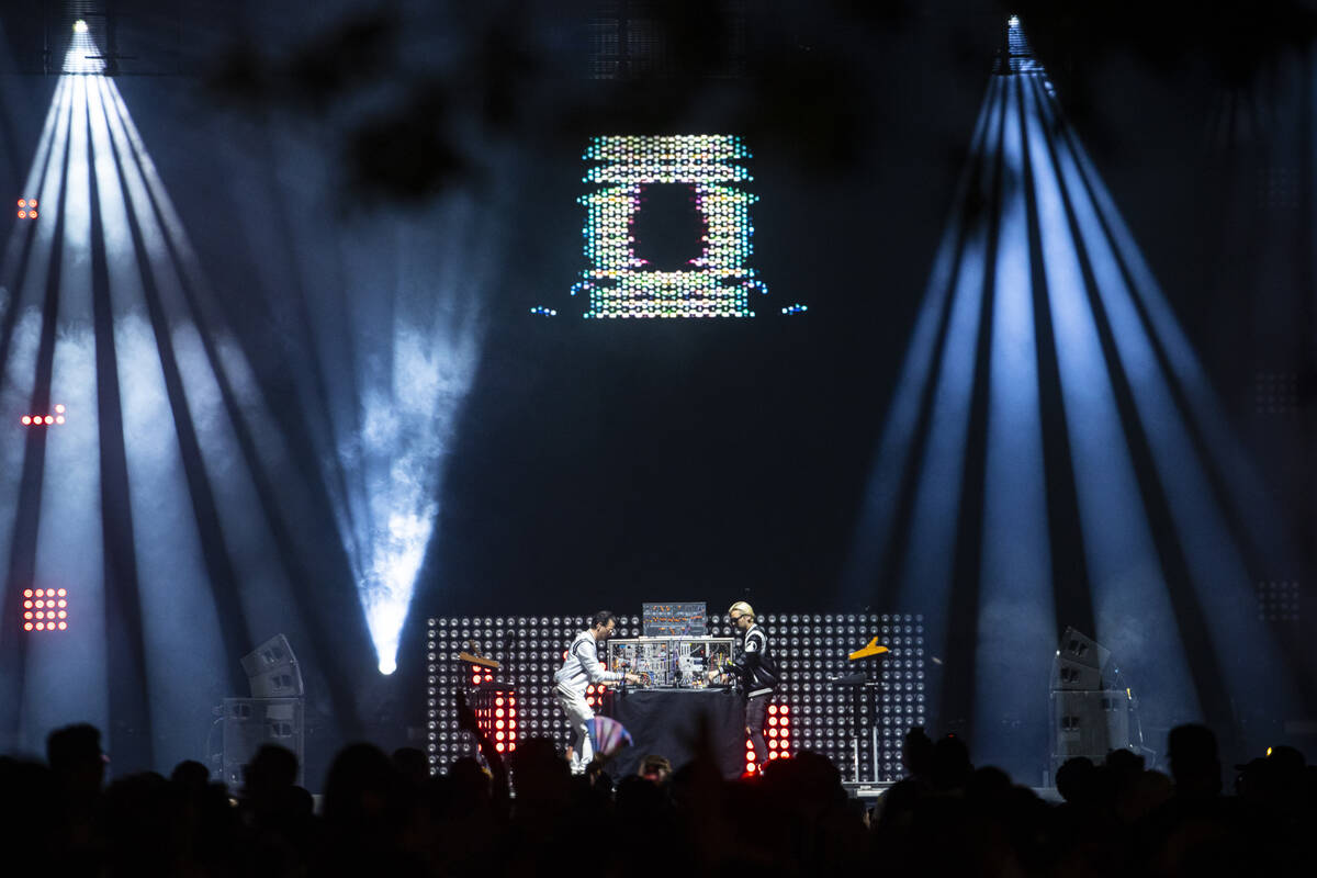 Kasablanca performs during the Life is Beautiful festival on Sunday, Sept. 18, 2022, in downto ...