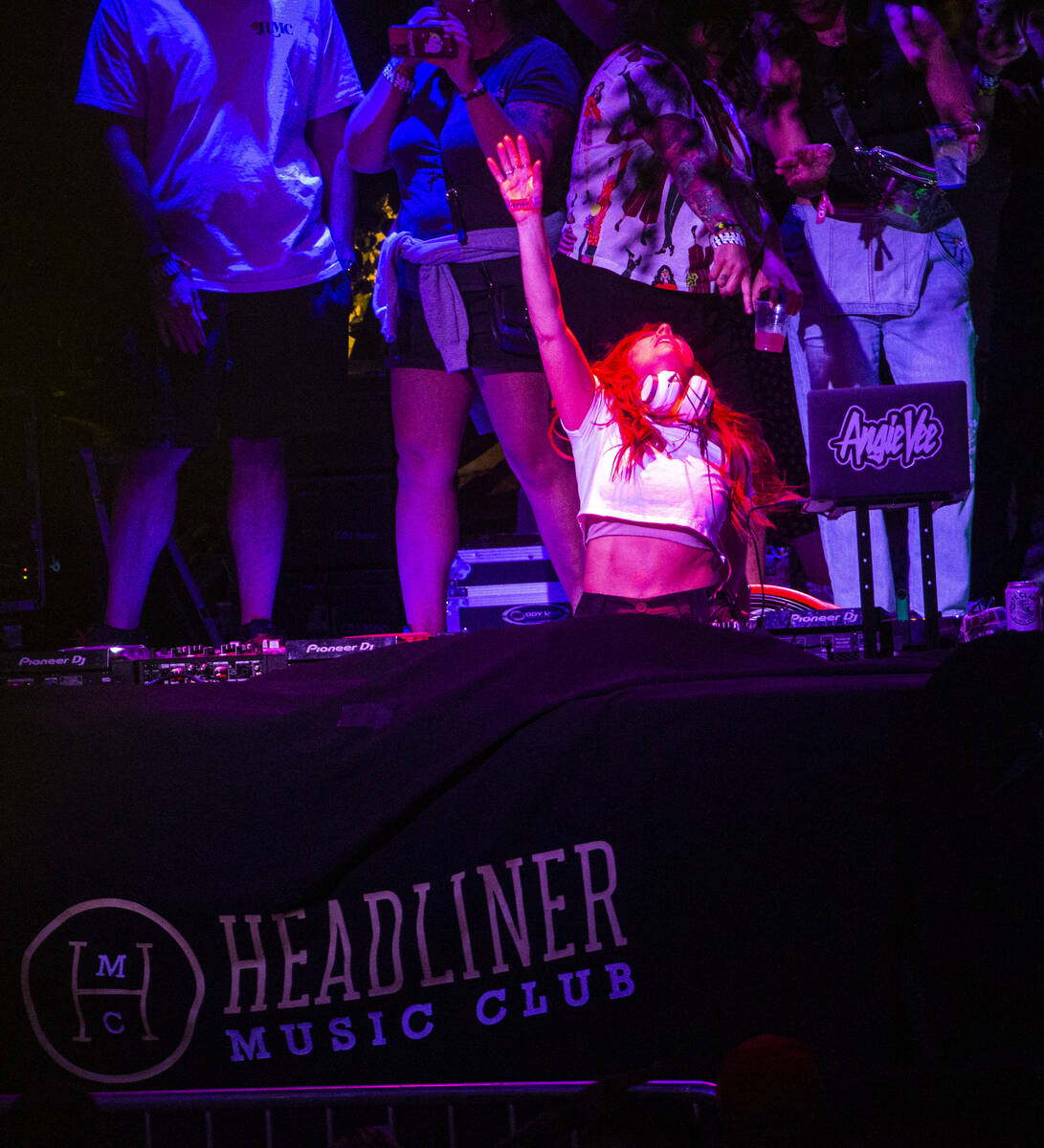 DJ Angie Vee performs during the Life is Beautiful festival on Sunday, Sept. 18, 2022, in downt ...