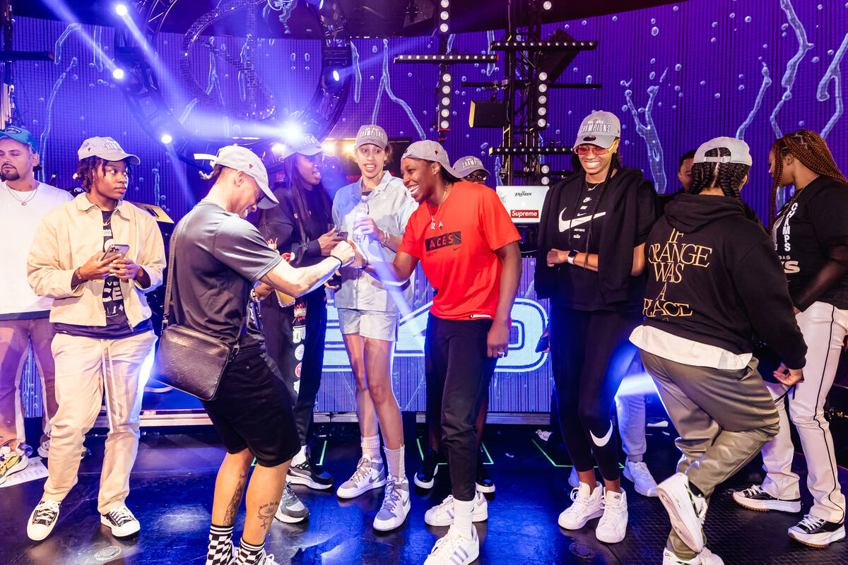 Members of the Las Vegas Aces party at Drai's Nightclub at The Cromwell after wining the WNBA c ...