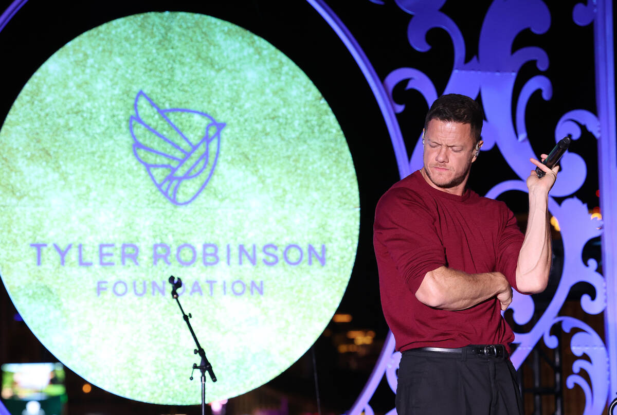 Dan Reynolds of Imagine Dragons performs during Imagine Dragons' eighth annual Tyler Robinson F ...