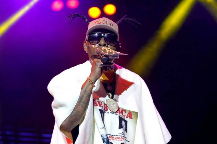 Coolio performs during the "I Love The 90's" tour on Aug. 7, 2022, at RiverEdge Park in Aurora, ...
