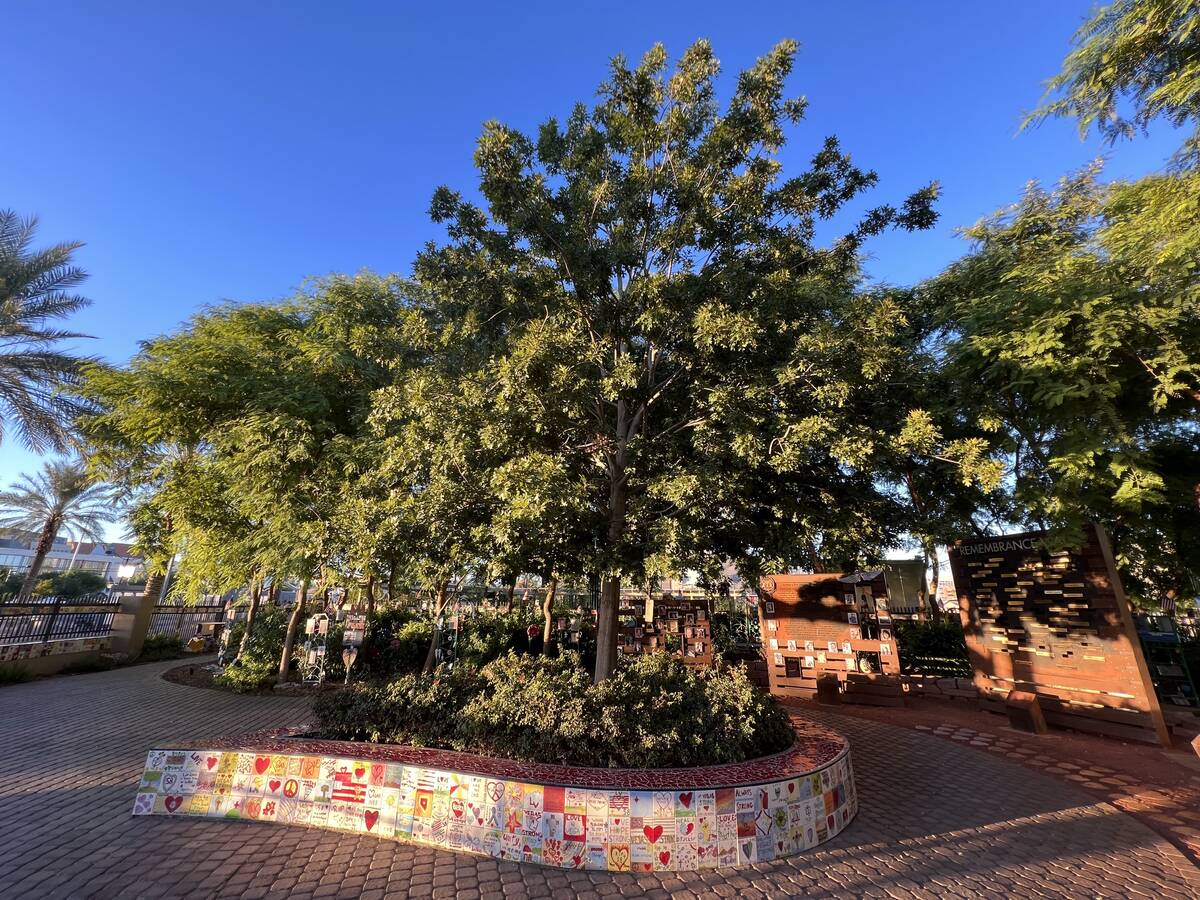 The Tree of Life donated by Siegfried and Roy is shown during a reunion of production members a ...