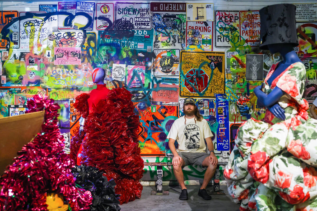 Izaac Zevalking, owner and artist at Recycled Propaganda, inside the gallery area of his store ...
