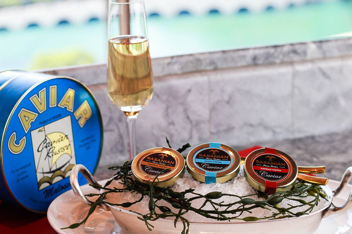 The Caviar Bar at Eiffel Tower Restaurant in Paris Las Vegas on the Strip is offering an experi ...